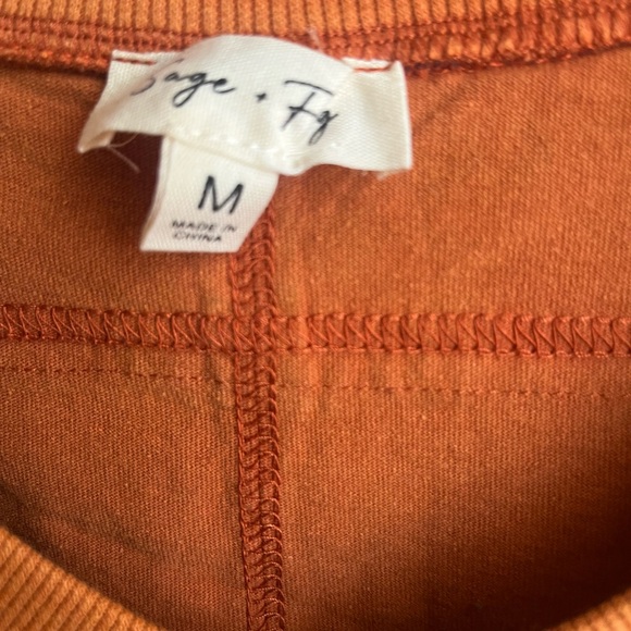 Sage and Fig Orange Long Sleeve Top - Picture 2 of 6